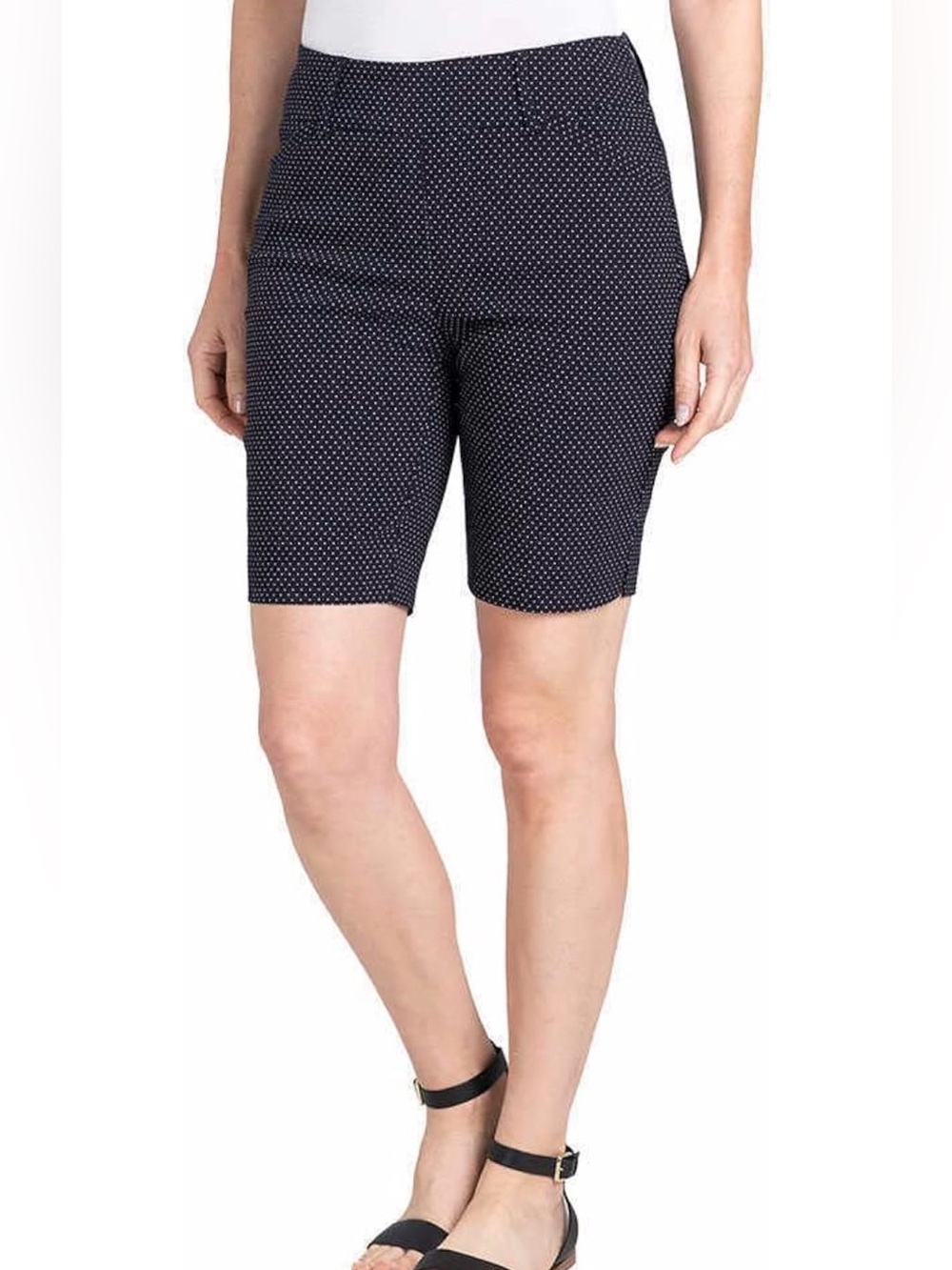 Hilary Radley Black w/ White Polkadot Pattern Women’s Shorts Sz 8